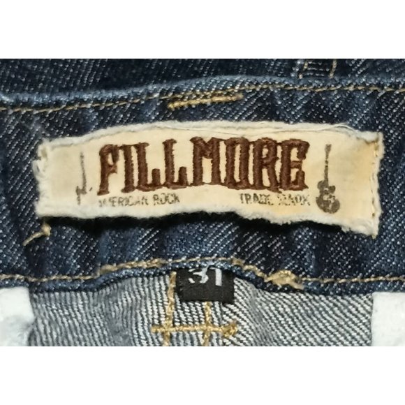 Fillmore American Rock Jeans Womens 35 in Waist Size 31 Dark Wash Denim Straight - Picture 13 of 15